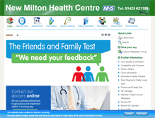 Tablet Screenshot of newmiltonhealthcentre.co.uk